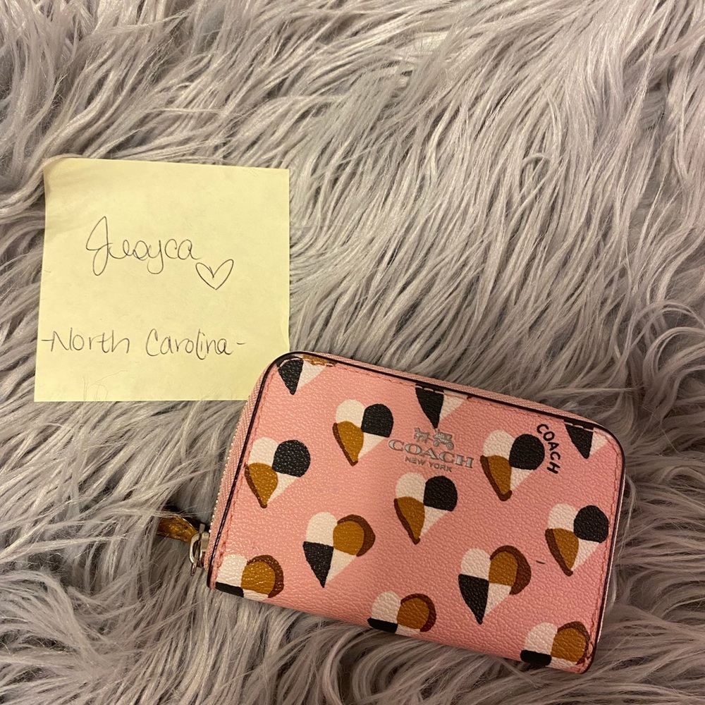 COACH heart card/ coin wallet holder